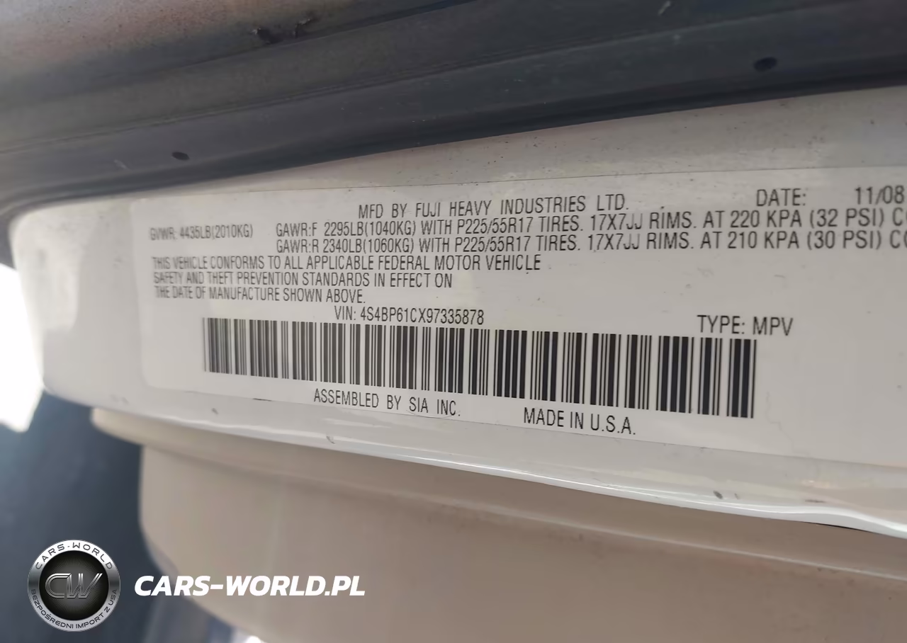2009 Subaru Outback 2.5I VIN:4S4BP61CX97335878 - 9