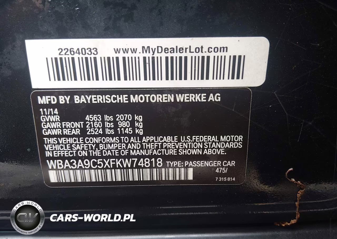 2015 BMW 335I VIN:WBA3A9C5XFKW74818 - 9