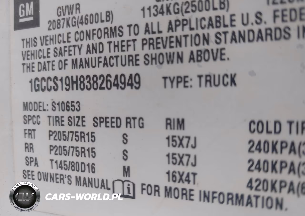 2003 Chevrolet S-10 Ls VIN:1GCCS19H838264949 - 9