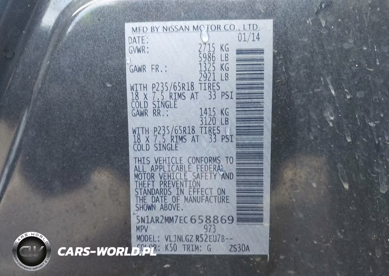 2014 Nissan Pathfinder Sl VIN:5N1AR2MM7EC658869 - 9