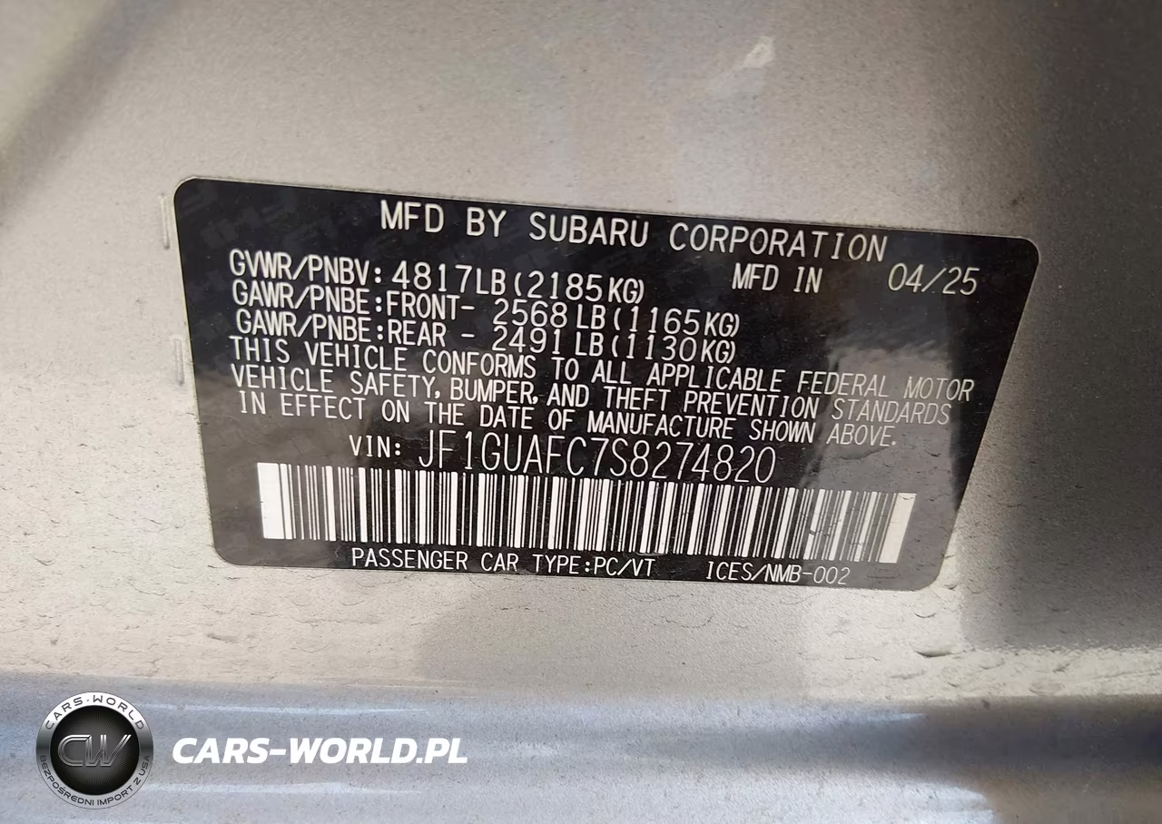 2025 Subaru Impreza Sport 5-Door VIN:JF1GUAFC7S8274820 - 9
