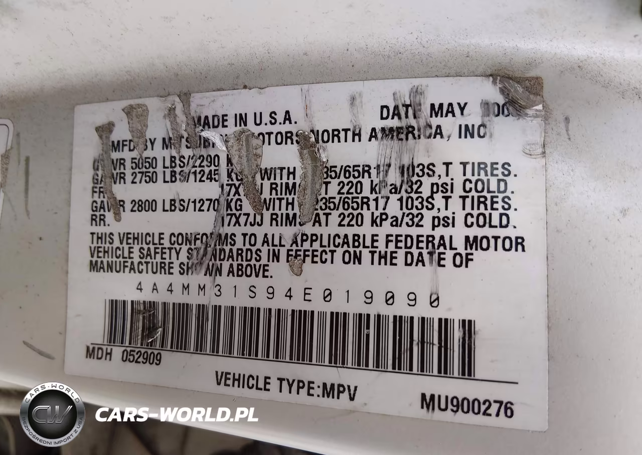2004 Mitsubishi Endeavor Xls VIN:4A4MM31S94E019090 - 9