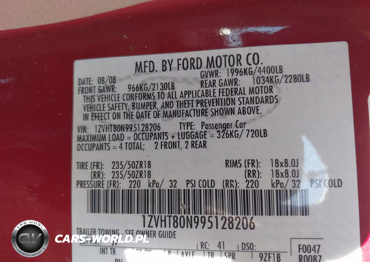 2009 Ford Mustang V6-V6 Premium VIN:1ZVHT80N995128206 - 9