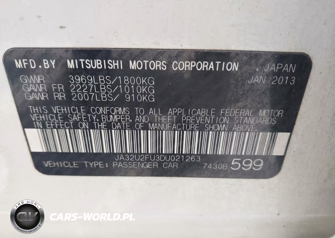 2013 Mitsubishi Lancer Es VIN:JA32U2FU3DU021263 - 9