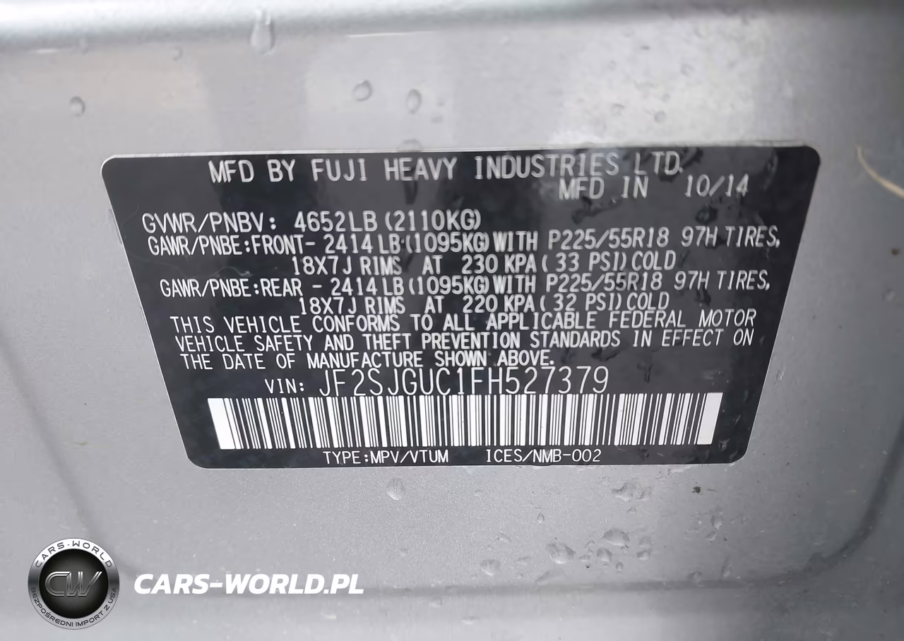 2015 Subaru Forester 2.0Xt Touring VIN:JF2SJGUC1FH527379 - 9