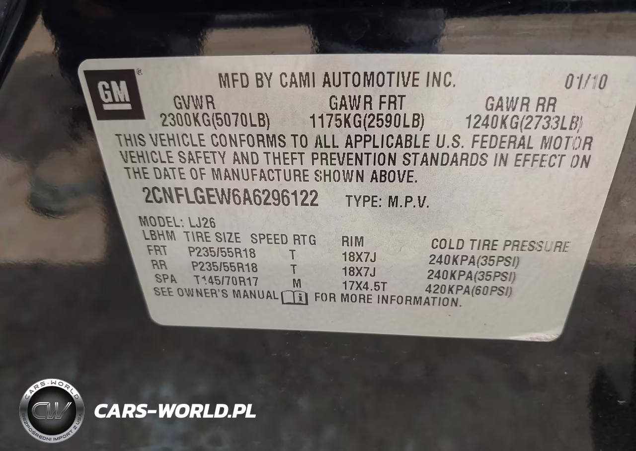 2010 Chevrolet Equinox Ltz VIN:2CNFLGEW6A6296122 - 9