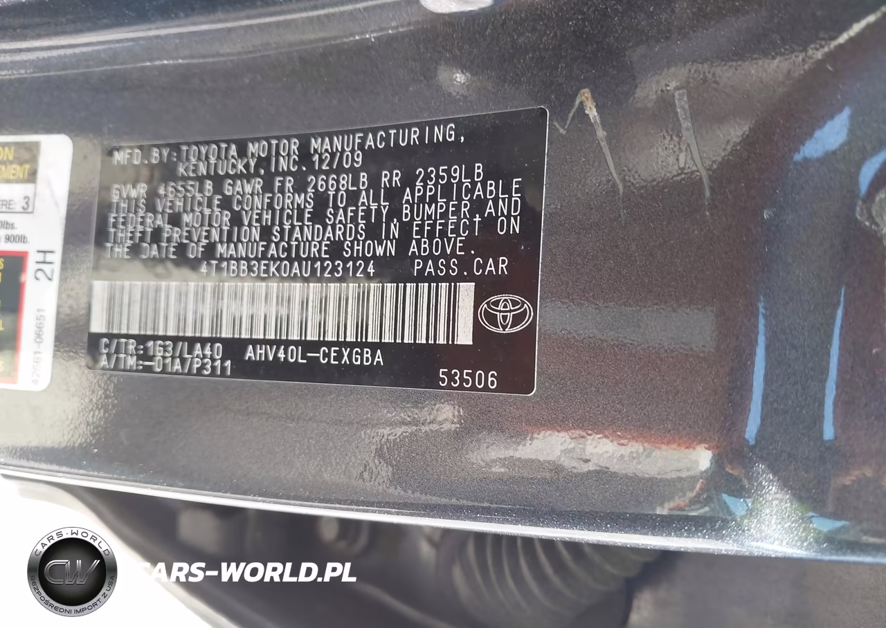 2010 Toyota Camry Hybrid VIN:4T1BB3EK0AU123124 - 9