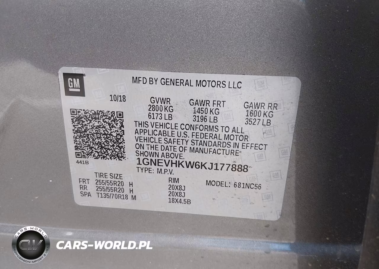 2019 Chevrolet Traverse 3Lt VIN:1GNEVHKW6KJ177888 - 9