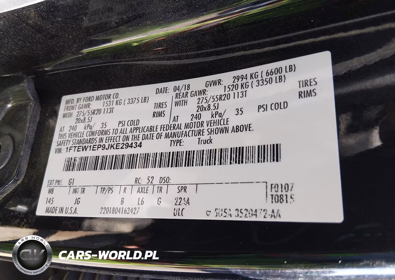2018 Ford F-150 Xl VIN:1FTEW1EP9JKE29434 - 9