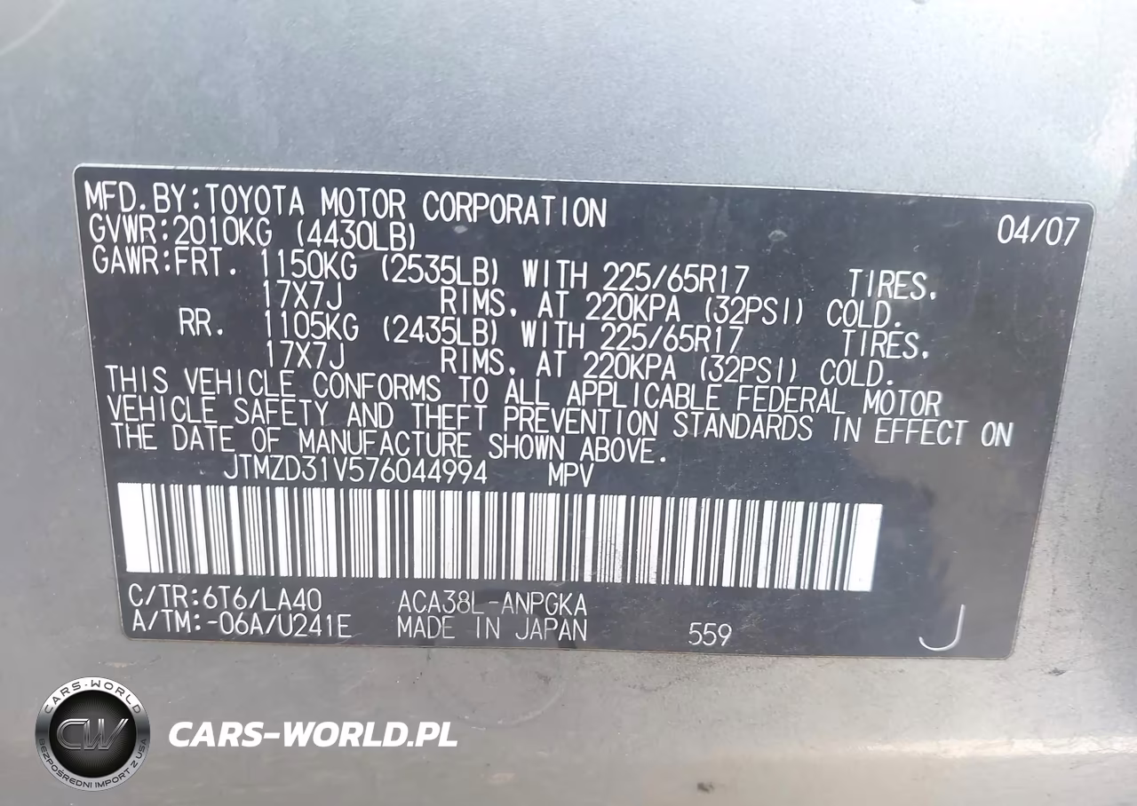 2007 Toyota Rav4 Limited VIN:JTMZD31V576044994 - 9