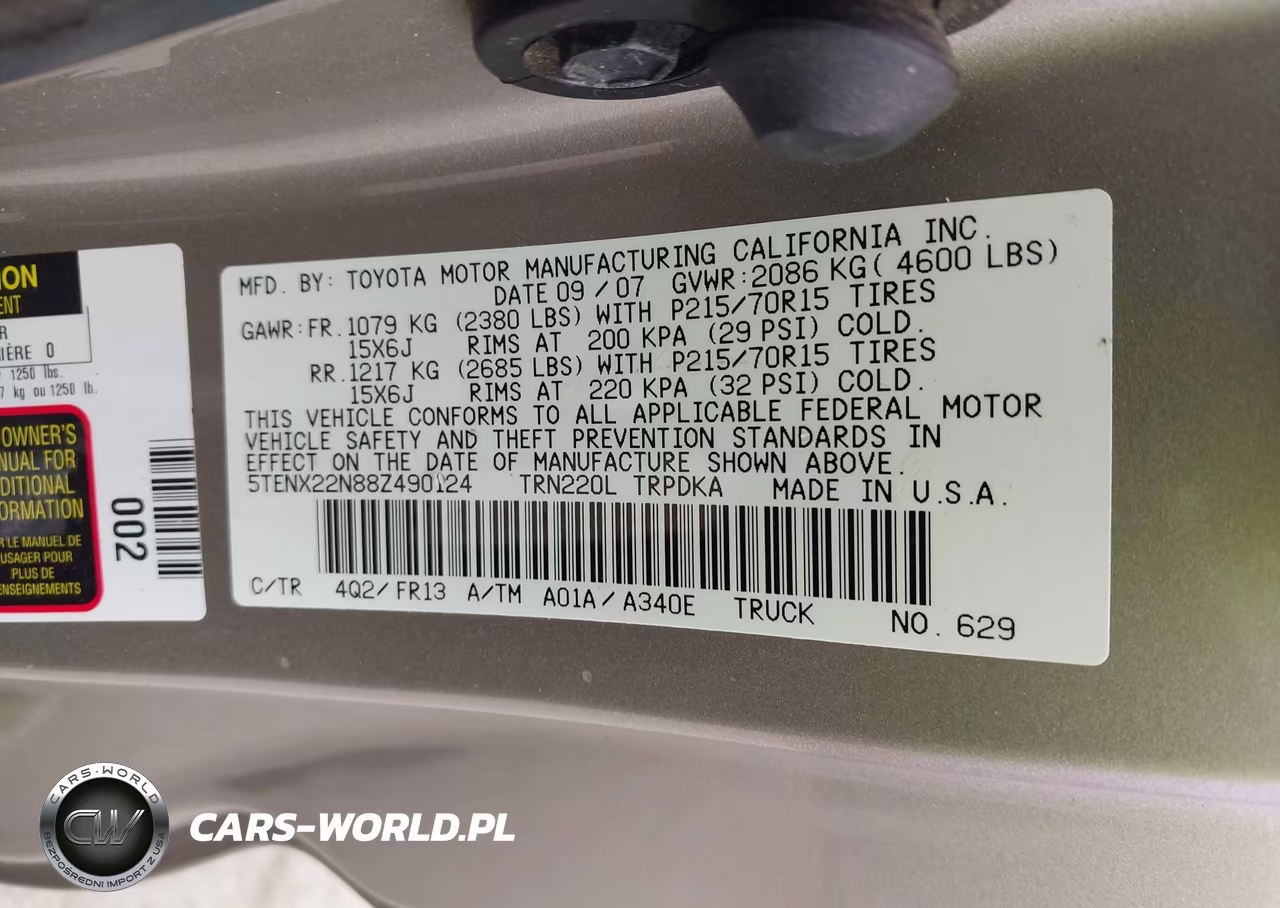 2008 Toyota Tacoma VIN:5TENX22N88Z490124 - 9