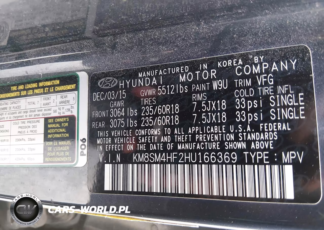 2017 Hyundai Santa Fe Se VIN:KM8SM4HF2HU166369 - 9
