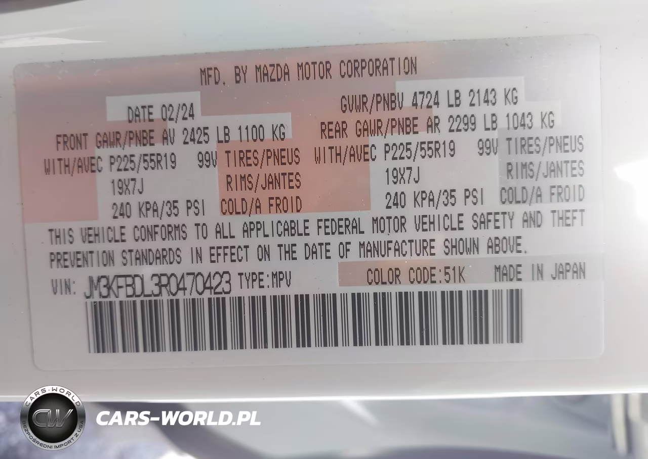 2024 Mazda Cx-5 2.5 S Premium VIN:JM3KFBDL3R0470423 - 9