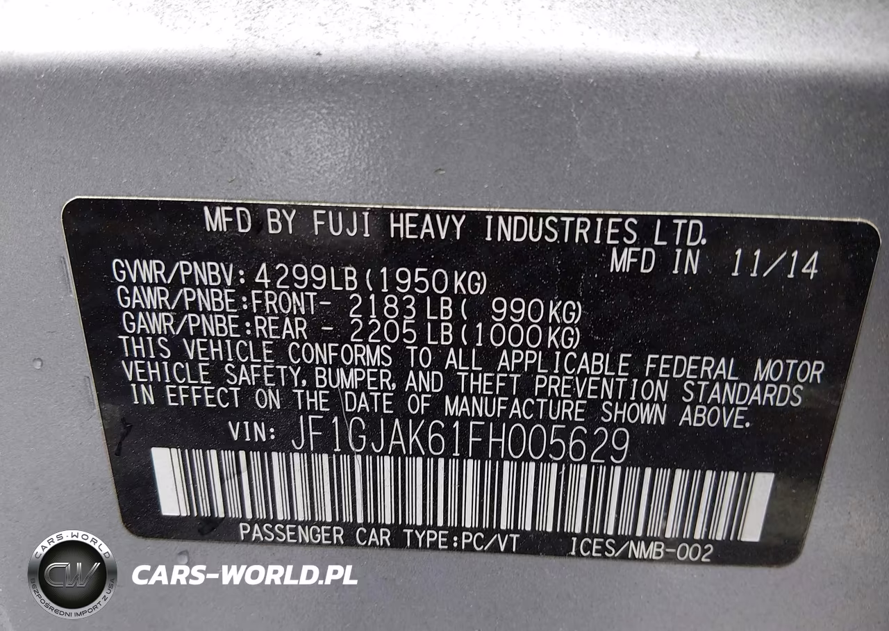 2015 Subaru Impreza 2.0I Premium VIN:JF1GJAK61FH005629 - 9