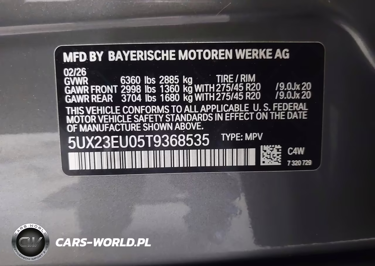 2026 BMW X5 xDrive40I VIN:5UX23EU05T9368535 - 9
