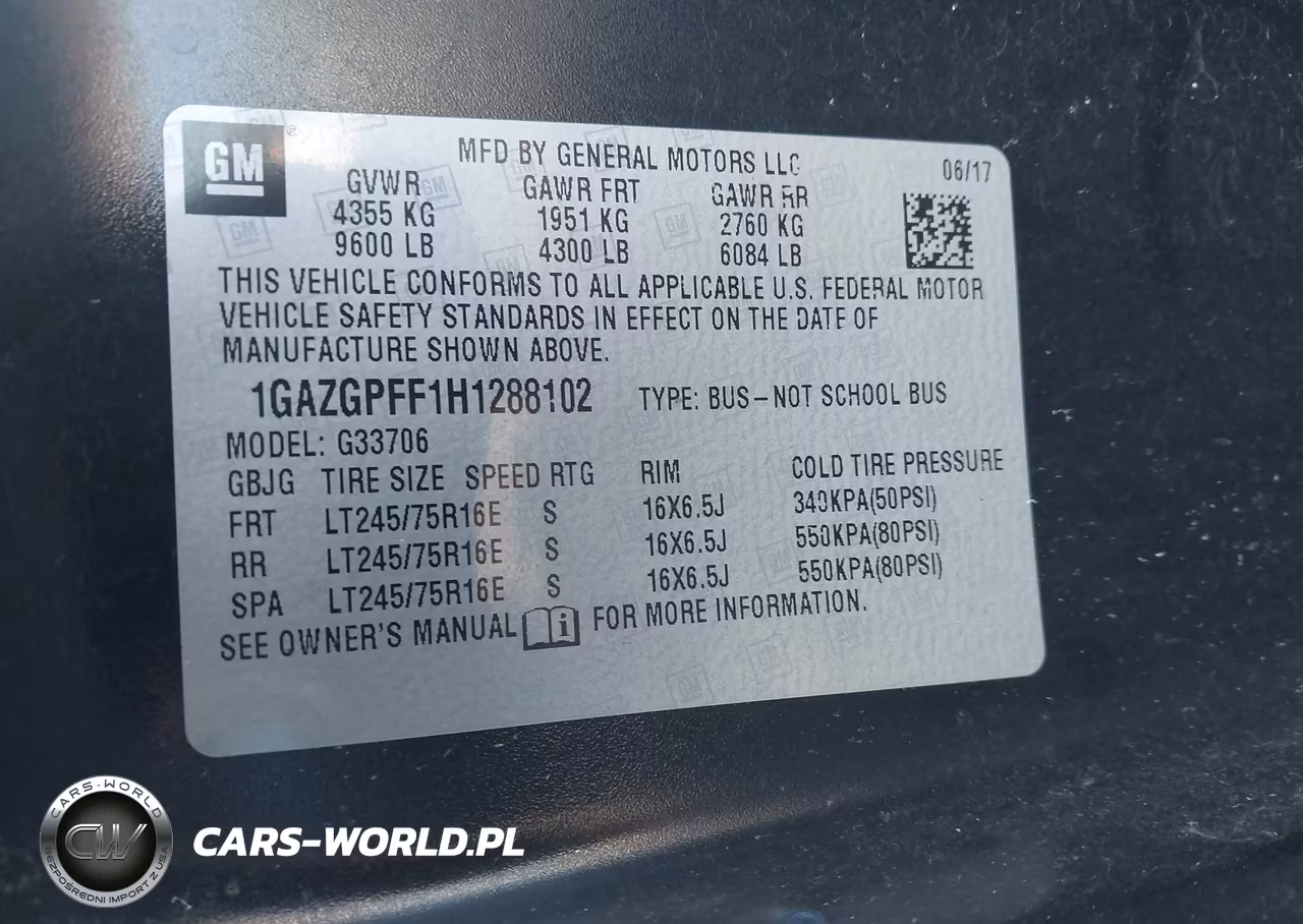 2017 Chevrolet Express 3500 Lt VIN:1GAZGPFF1H1288102 - 9