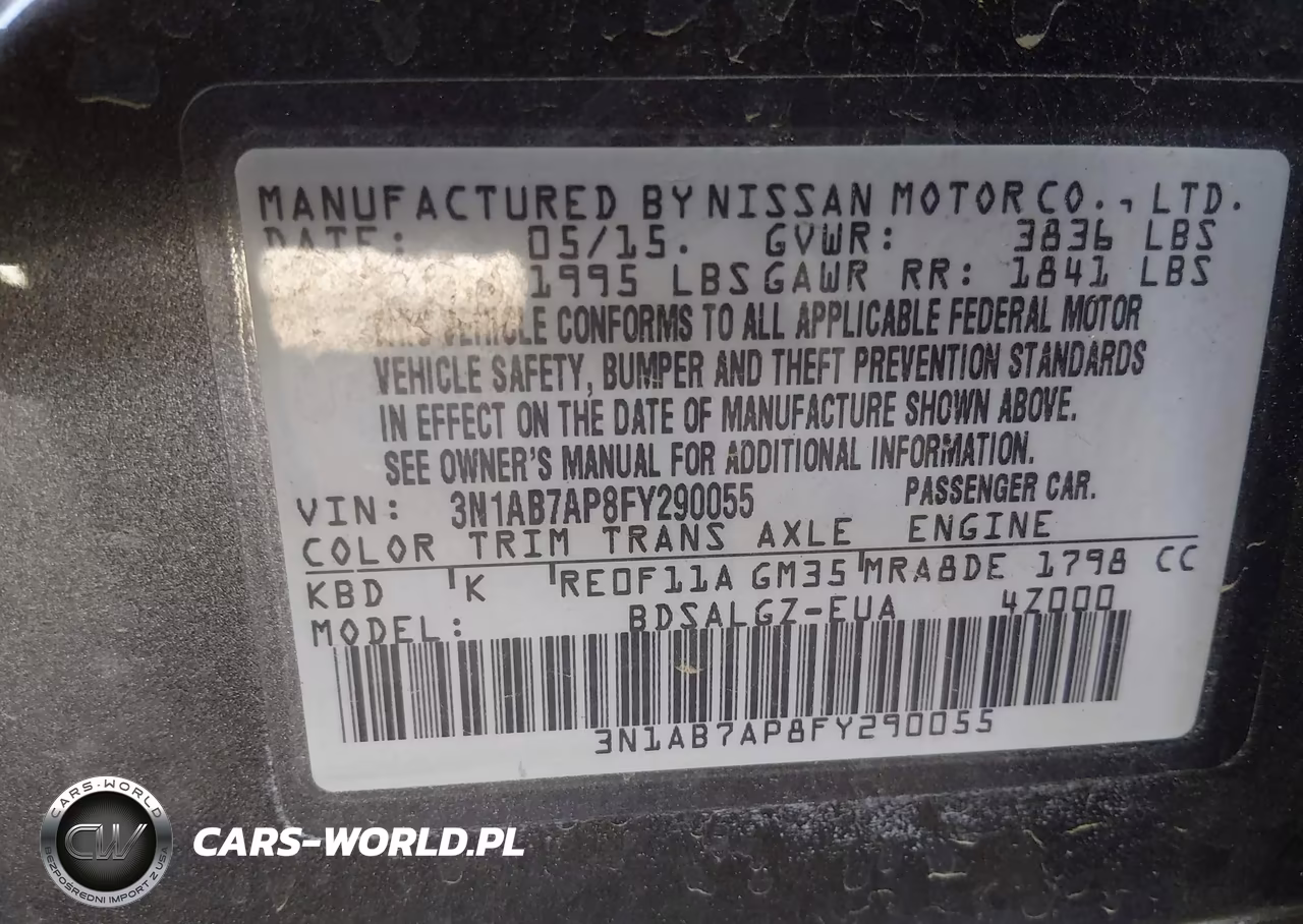 2015 Nissan Sentra Sl VIN:3N1AB7AP8FY290055 - 9