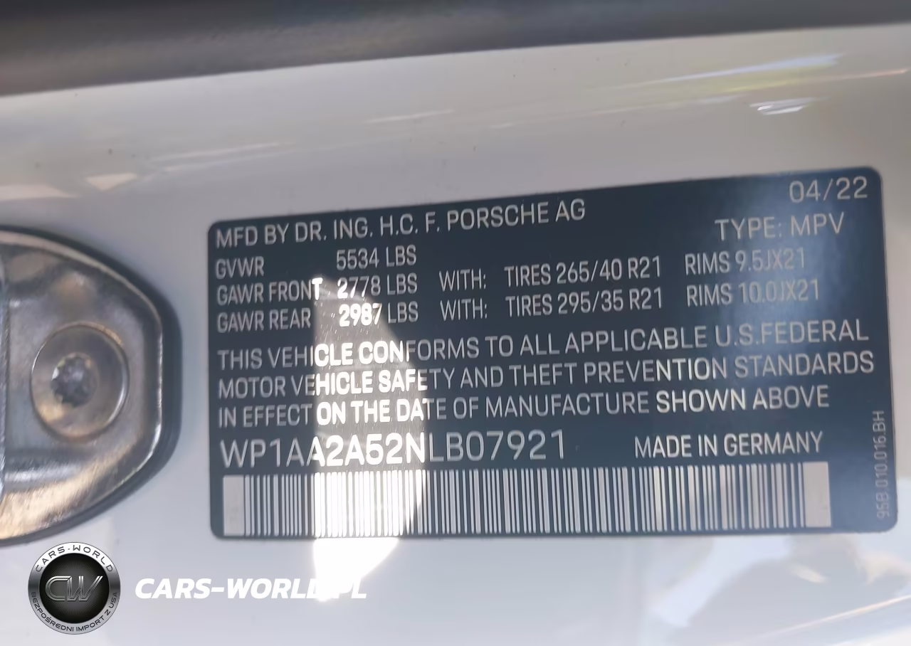 2022 Porsche Macan VIN:WP1AA2A52NLB07921 - 9