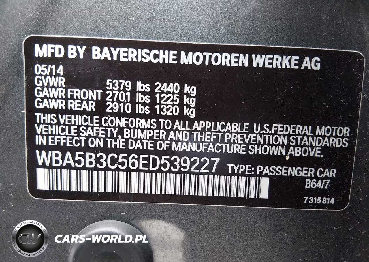 2014 BMW 535I xDrive VIN:WBA5B3C56ED539227 - 9