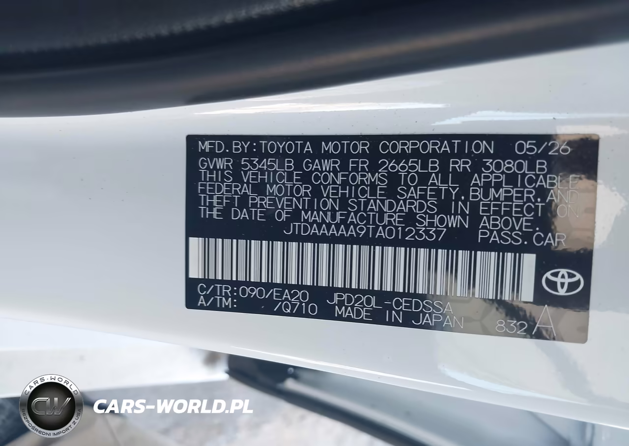 2026 Toyota Mirai Xle VIN:JTDAAAAA9TA012337 - 9