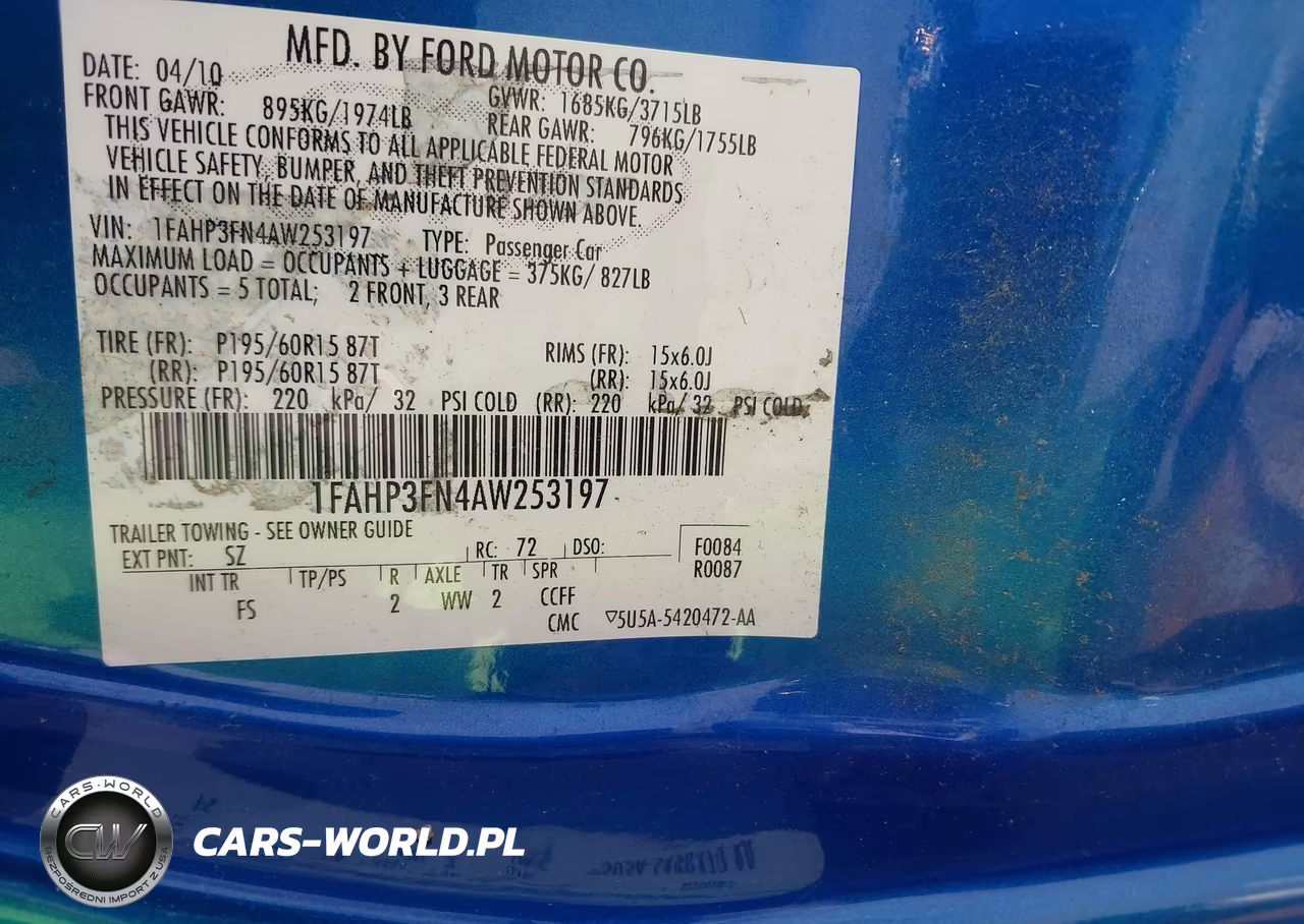 2010 Ford Focus Se VIN:1FAHP3FN4AW253197 - 9
