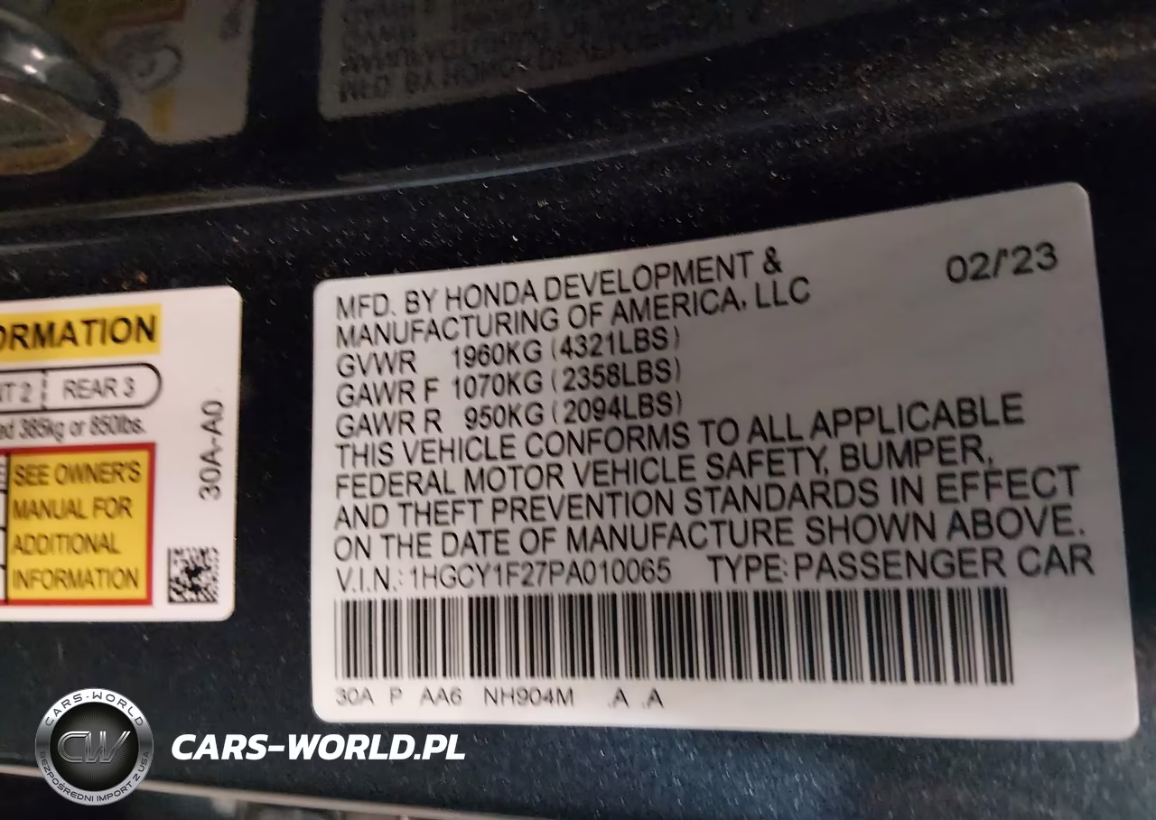 2023 Honda Accord Lx VIN:1HGCY1F27PA010065 - 9