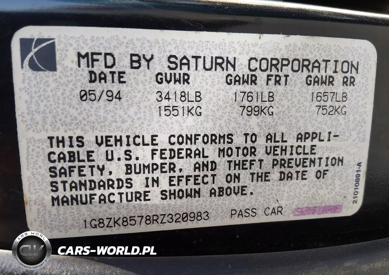 1994 Saturn Sw2 VIN:1G8ZK8578RZ320983 - 9