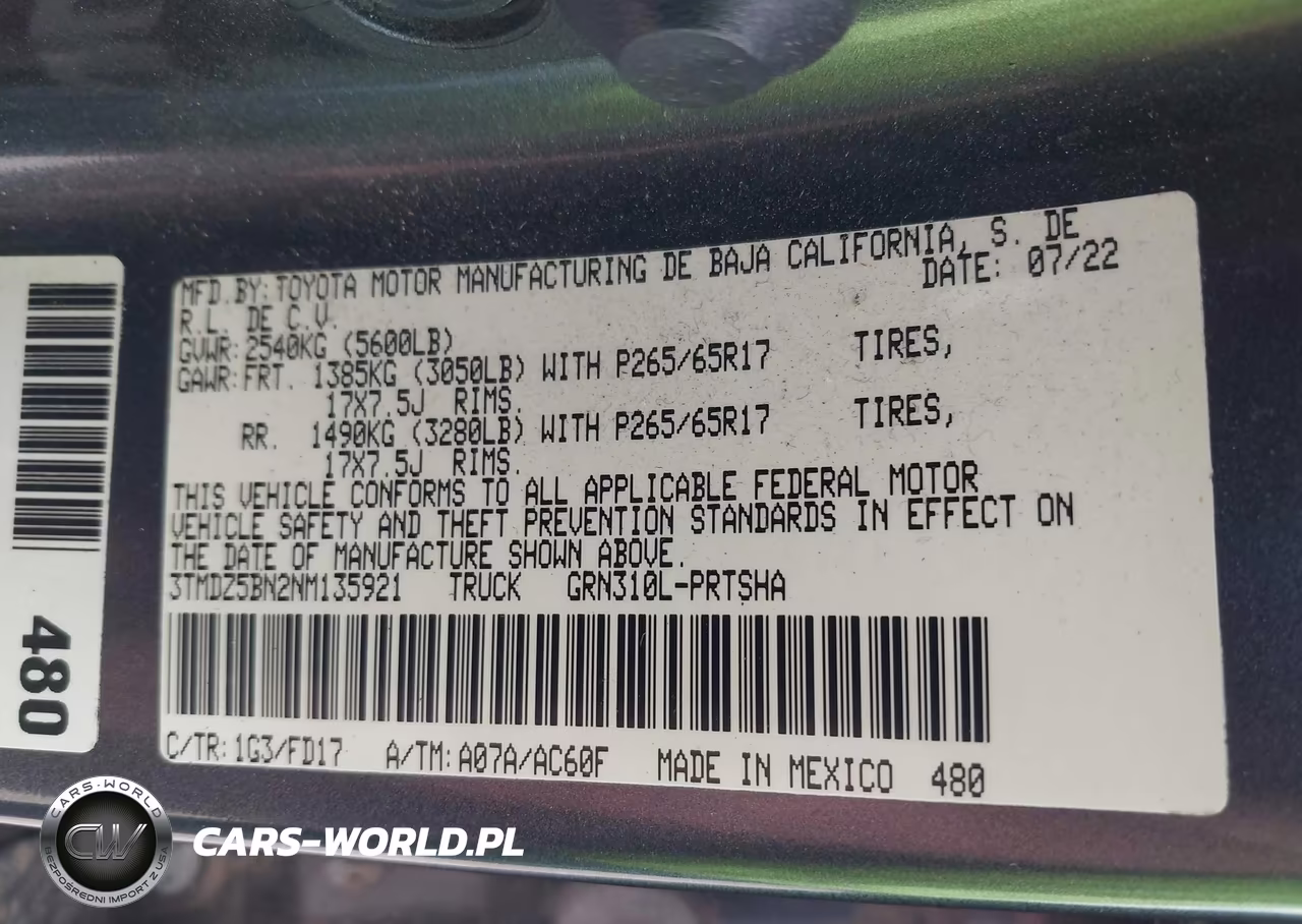 2022 Toyota Tacoma VIN:3TMDZ5BN2NM135921 - 9
