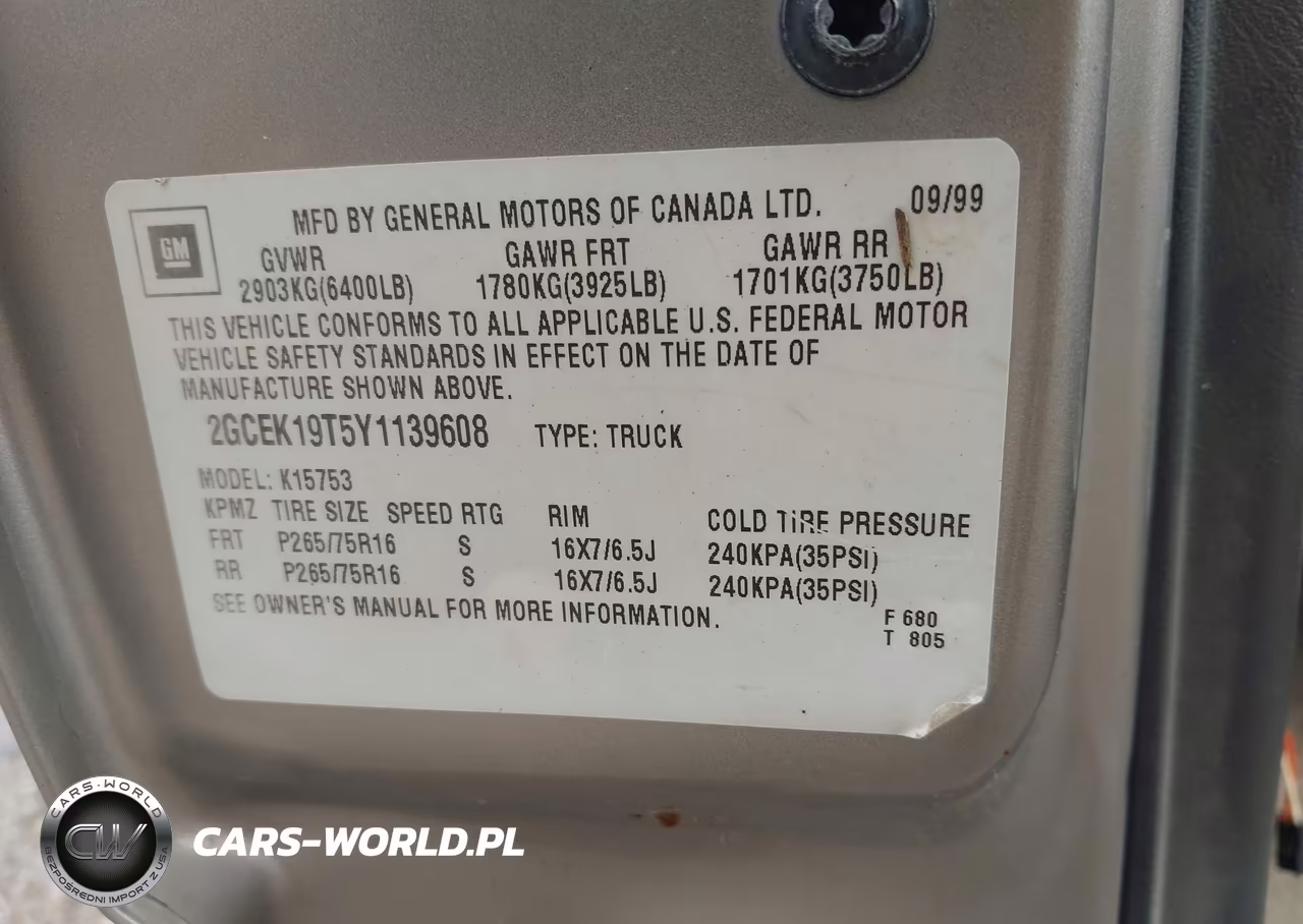 2000 Chevrolet Silverado 1500 Lt VIN:2GCEK19T5Y1139608 - 9