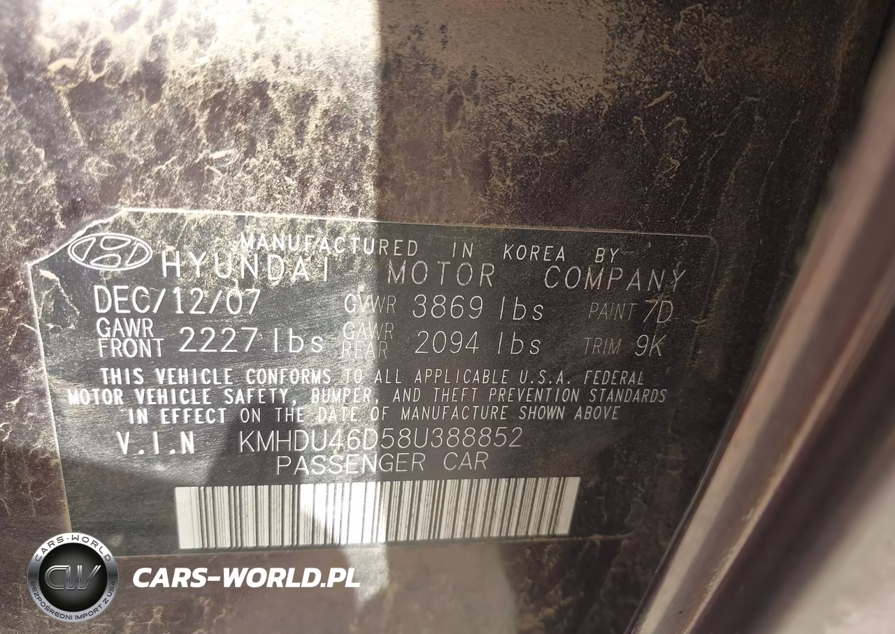 2008 Hyundai Elantra Gls-Se VIN:KMHDU46D58U388852 - 9