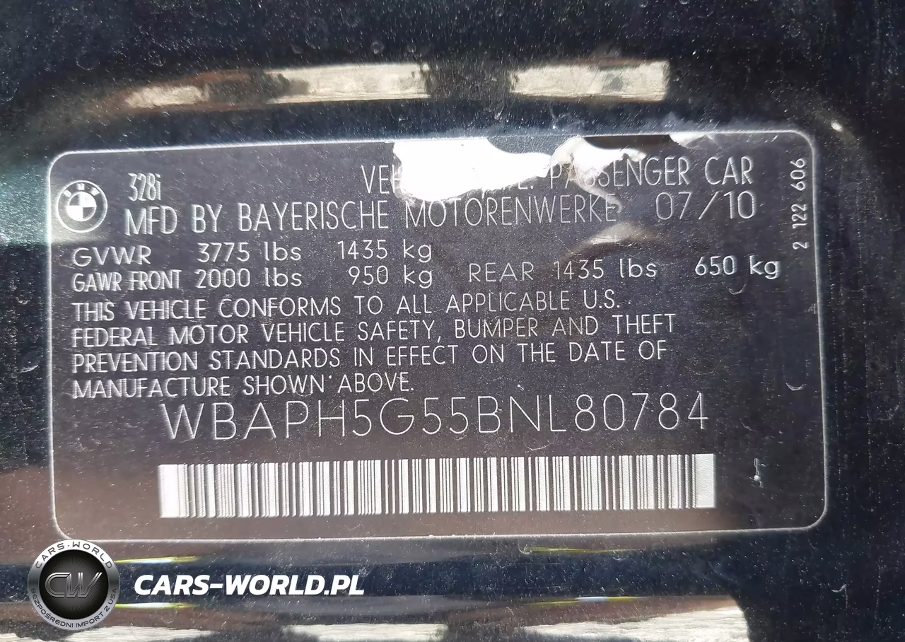 2011 BMW 328I VIN:WBAPH5G55BNL80784 - 9