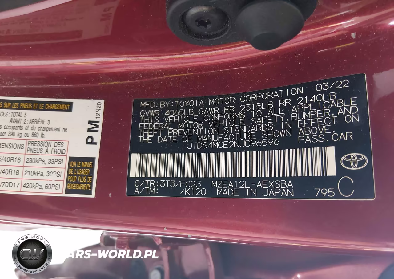 2022 Toyota Corolla Se VIN:JTDS4MCE2NJ096596 - 9