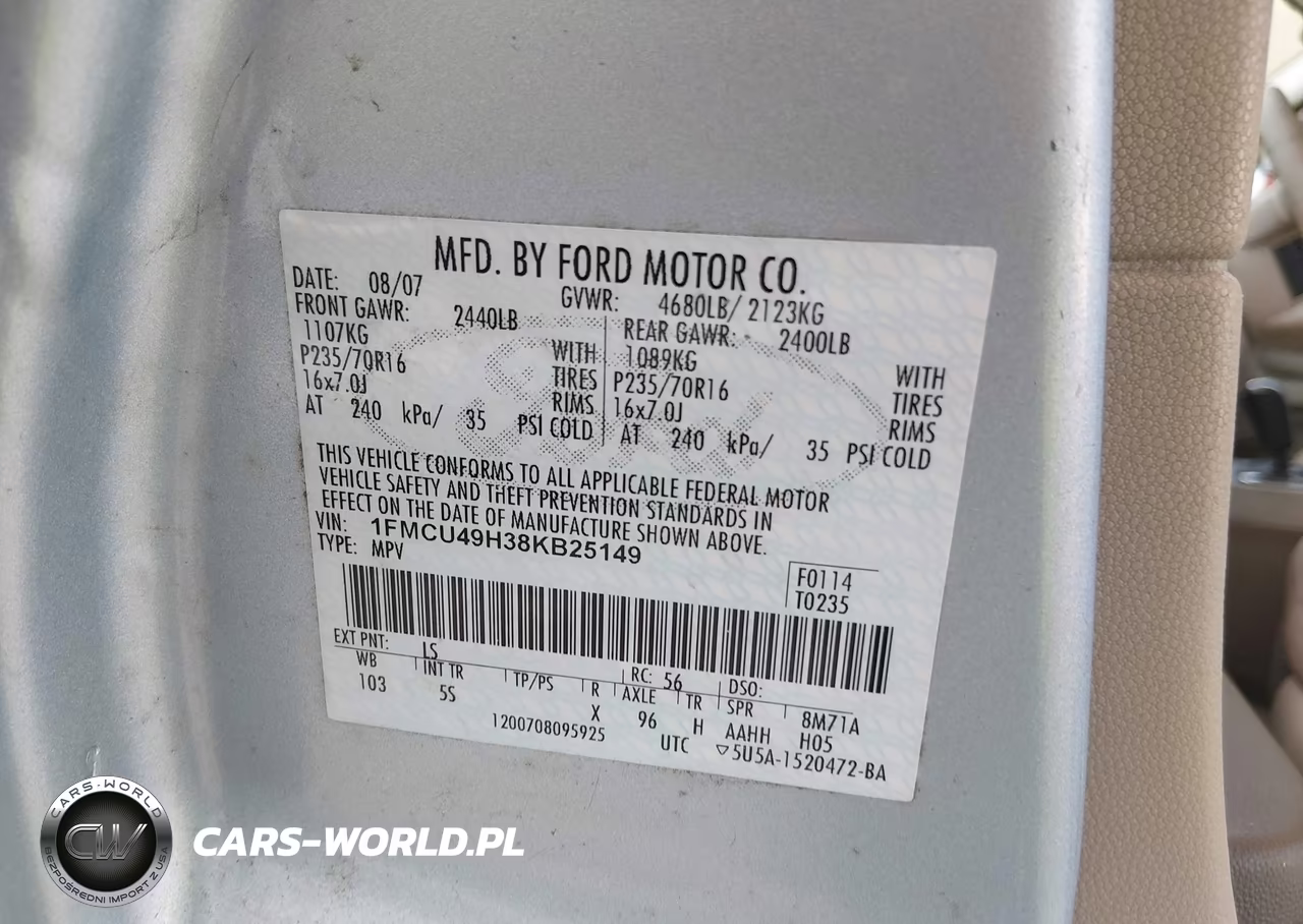 2008 Ford Escape Hybrid VIN:1FMCU49H38KB25149 - 9
