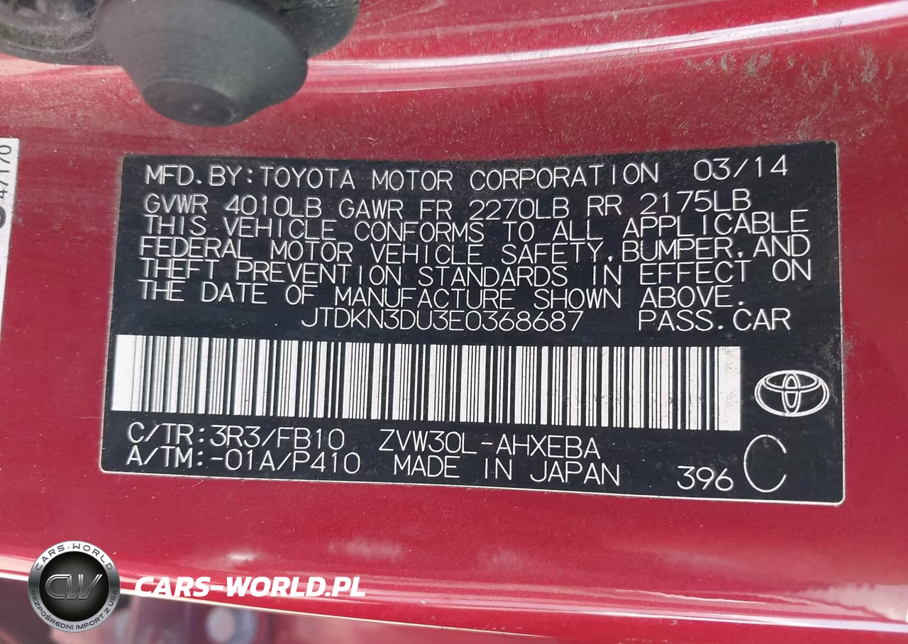 2014 Toyota Prius Three VIN:JTDKN3DU3E0368687 - 9