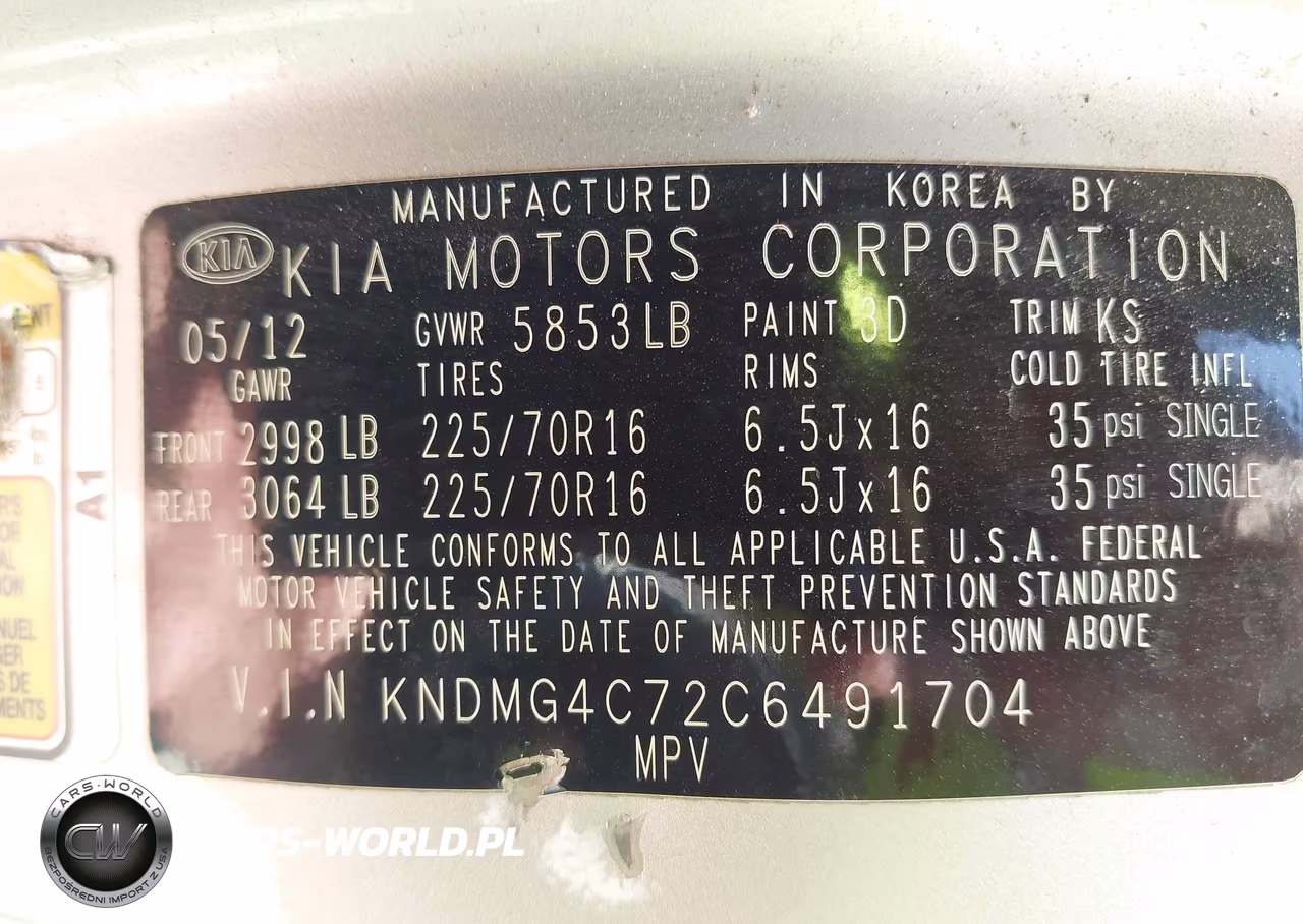 2012 Kia Sedona Lx VIN:KNDMG4C72C6491704 - 9