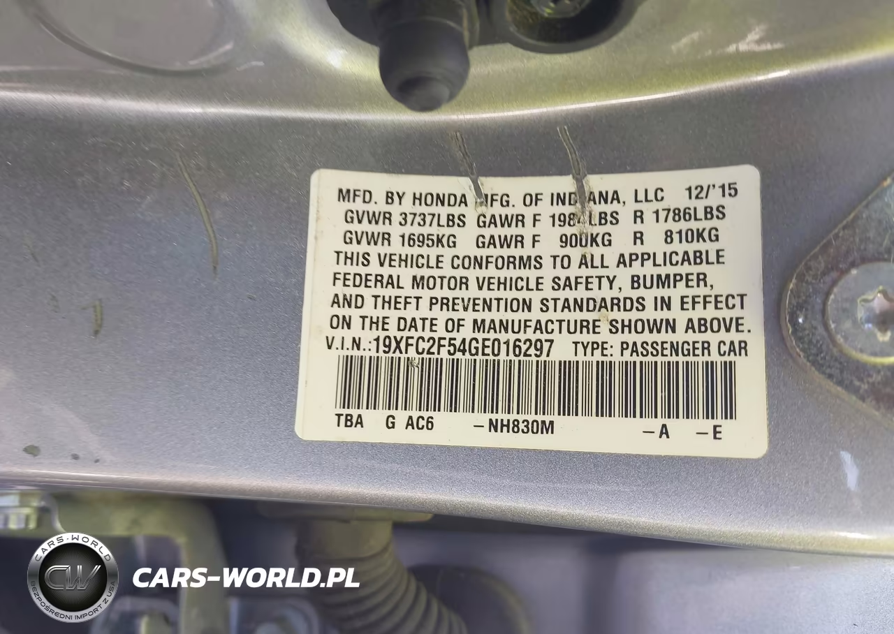 2016 Honda Civic Lx VIN:19XFC2F54GE016297 - 9