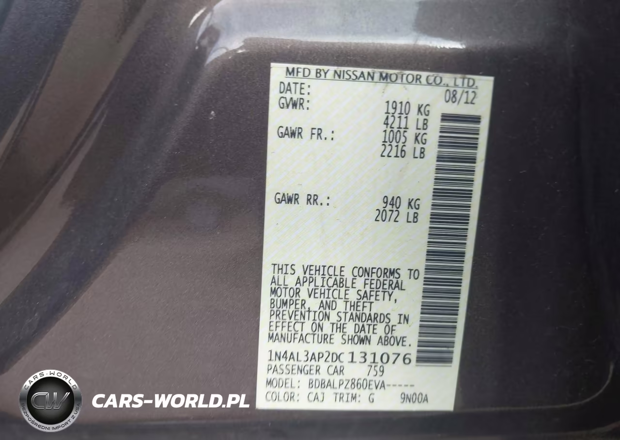 2013 Nissan Altima 2.5 VIN:1N4AL3AP2DC131076 - 9
