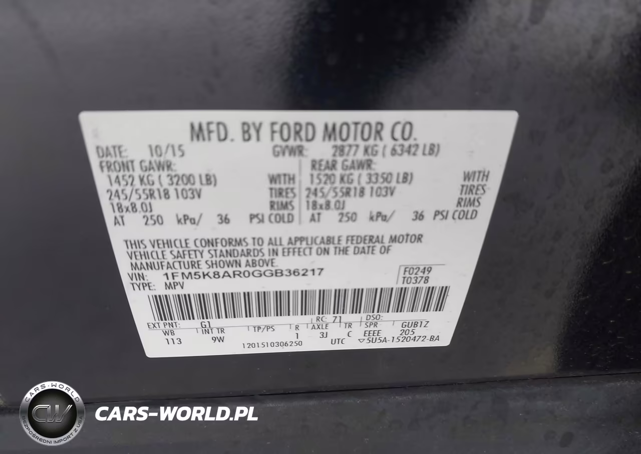 2016 Ford Utility Police Interceptor VIN:1FM5K8AR0GGB36217 - 9