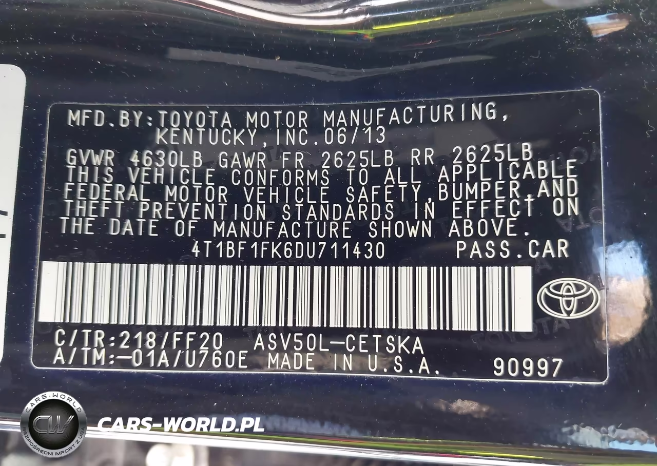 2013 Toyota Camry Se VIN:4T1BF1FK6DU711430 - 9