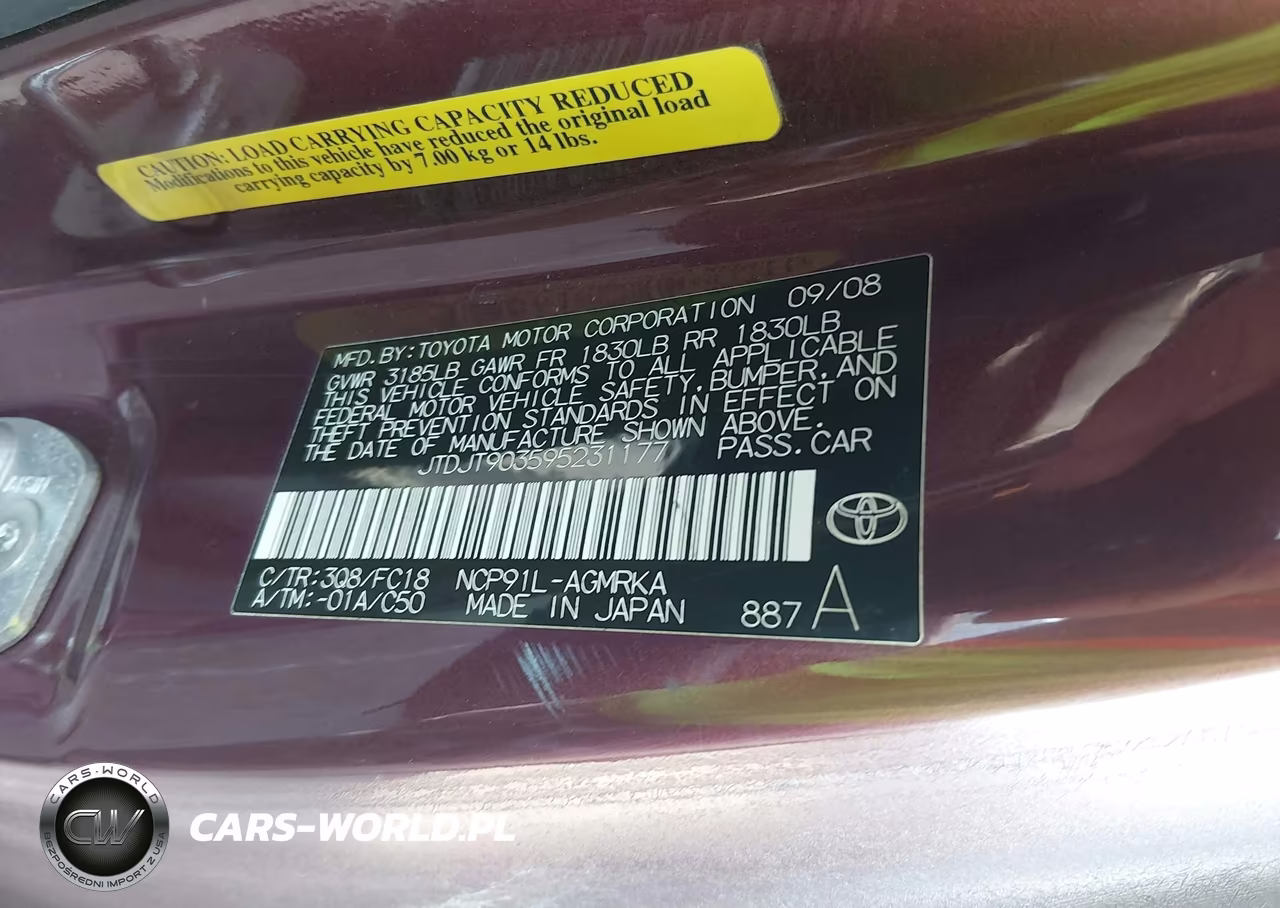 2009 Toyota Yaris VIN:JTDJT903595231177 - 9