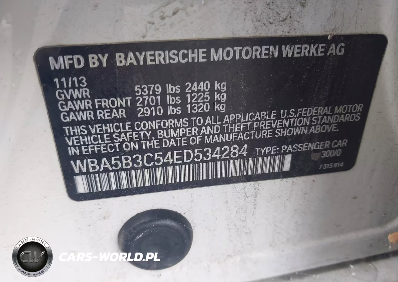 2014 BMW 535I xDrive VIN:WBA5B3C54ED534284 - 9