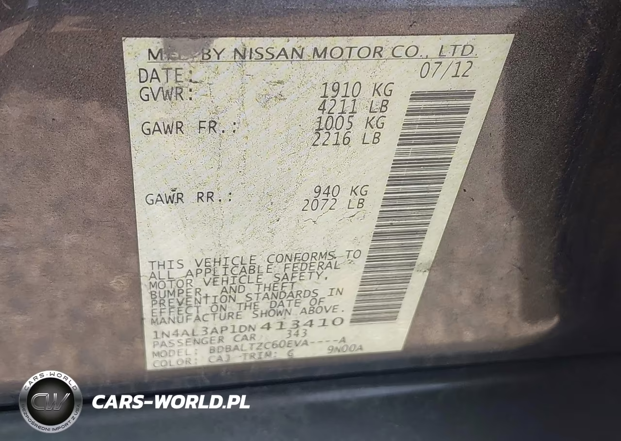 2013 Nissan Altima 2.5 Sv VIN:1N4AL3AP1DN413410 - 9