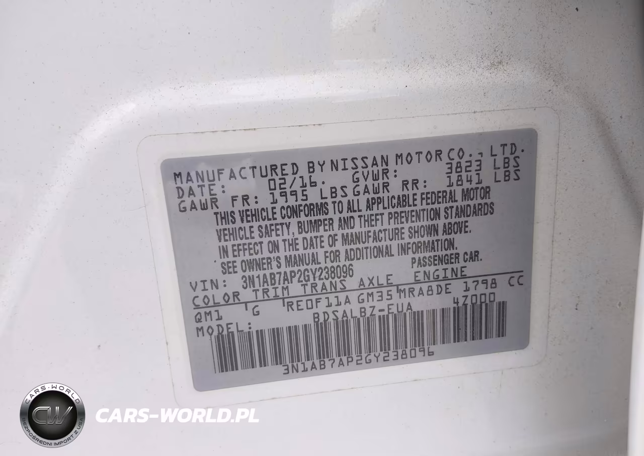 2016 Nissan Sentra Fe+ S-S-Sl-Sr-Sv VIN:3N1AB7AP2GY238096 - 9