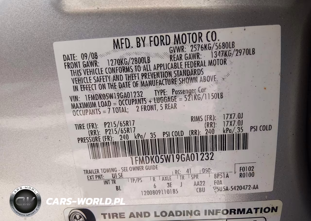 2009 Ford Taurus X Sel VIN:1FMDK05W19GA01232 - 9