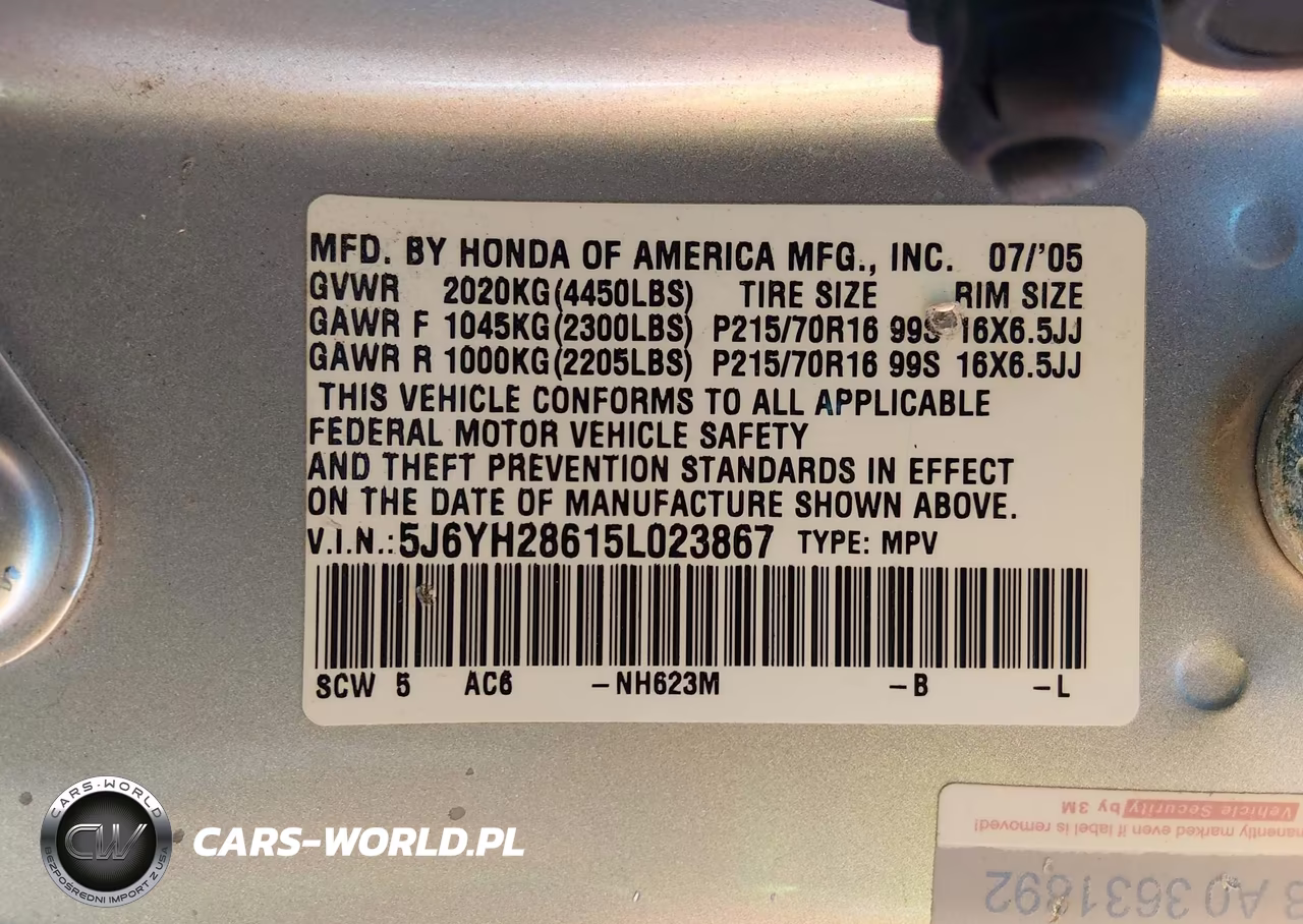 2005 Honda Element Ex VIN:5J6YH28615L023867 - 9