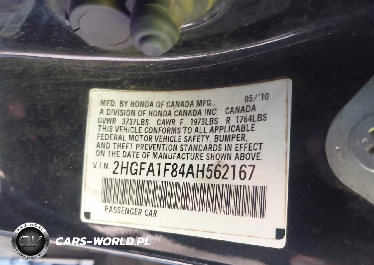 2010 Honda Civic Ex VIN:2HGFA1F84AH562167 - 9