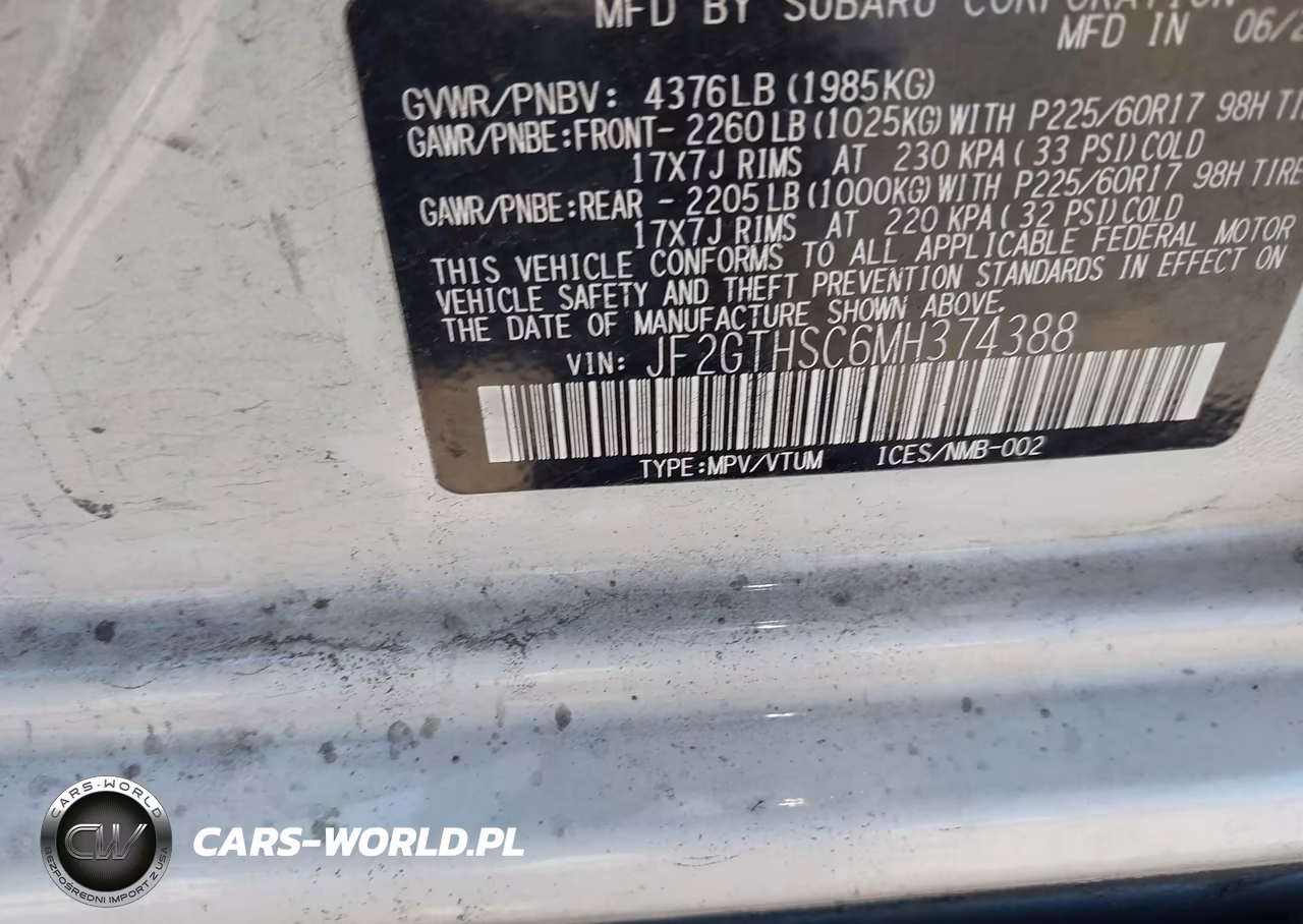2021 Subaru Crosstrek Sport VIN:JF2GTHSC6MH374388 - 9