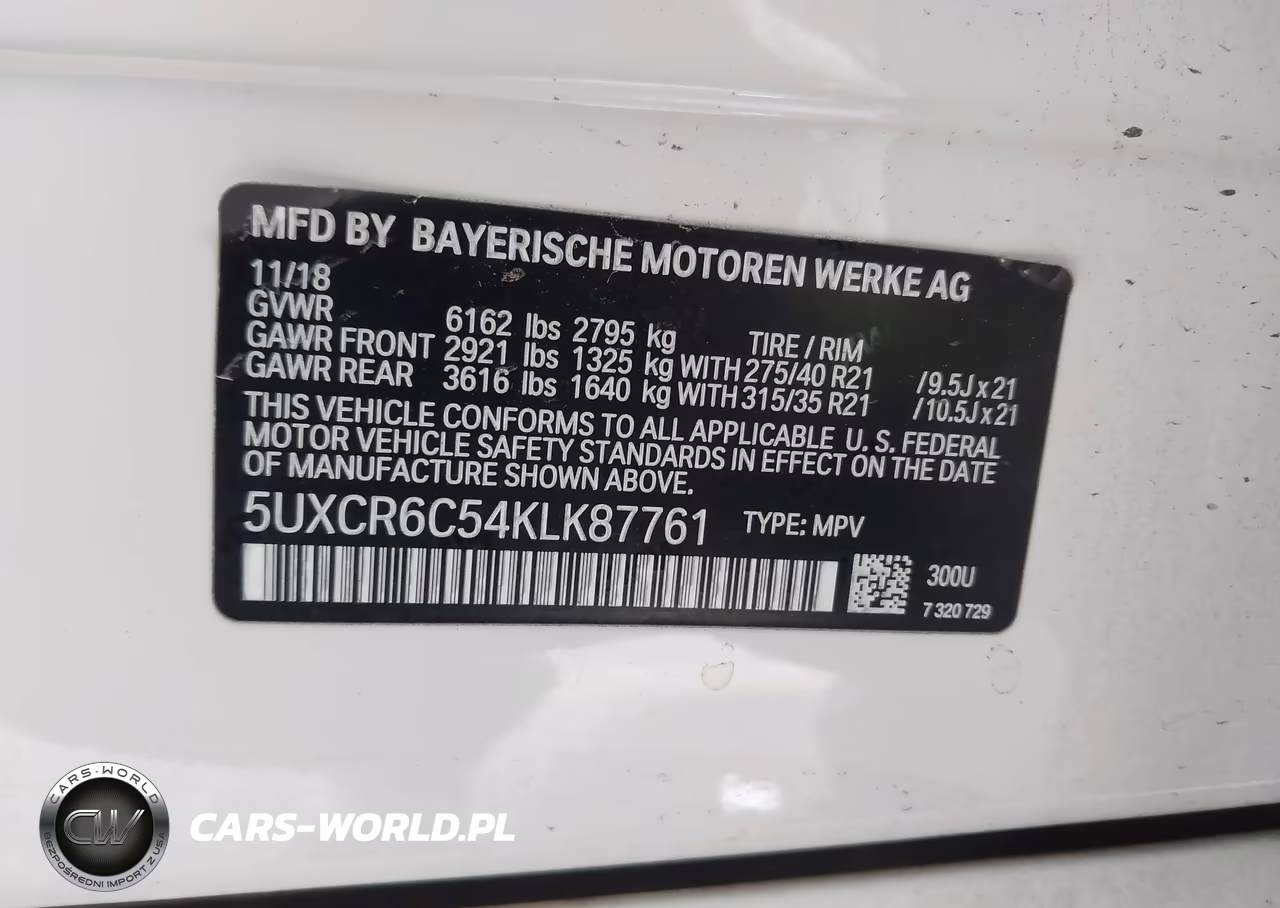 2019 BMW X5 xDrive40I VIN:5UXCR6C54KLK87761 - 9