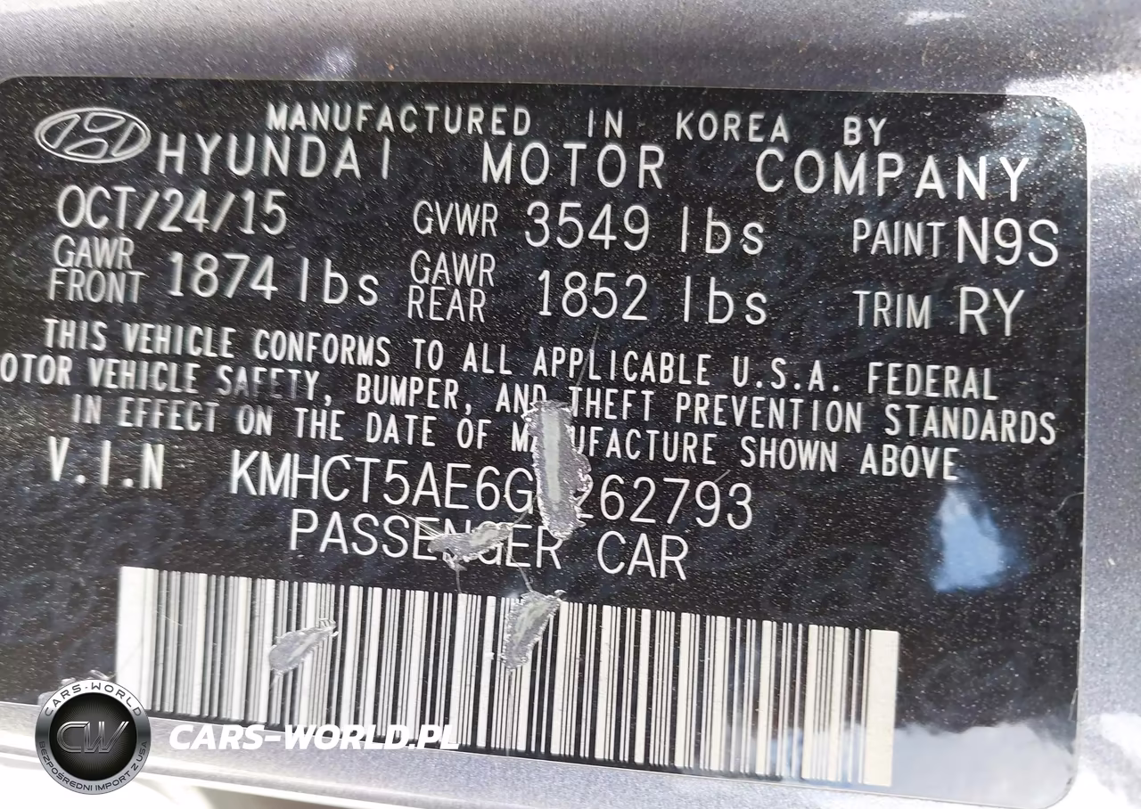 2016 Hyundai Accent Se VIN:KMHCT5AE6GU262793 - 9