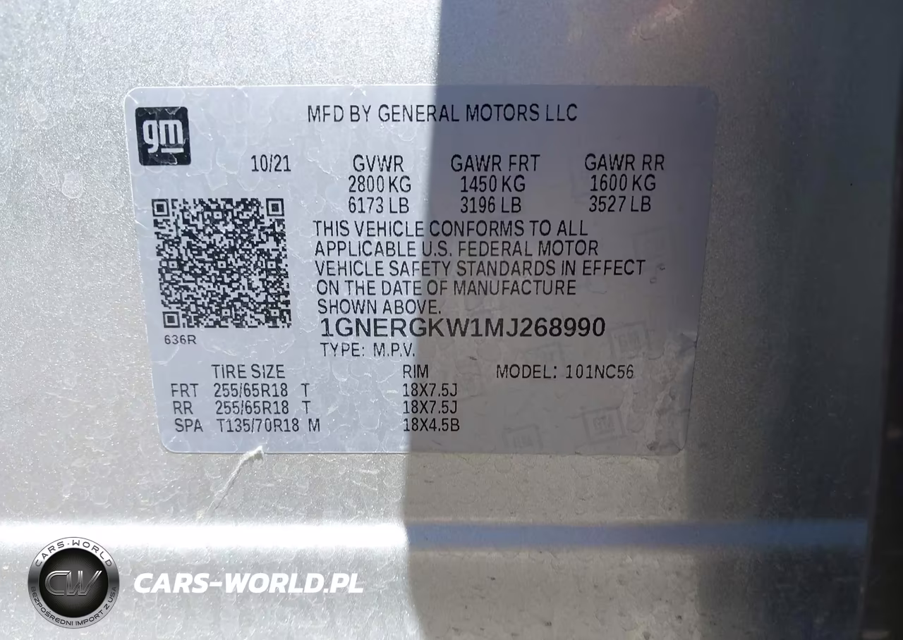 2021 Chevrolet Traverse Fwd Lt Cloth VIN:1GNERGKW1MJ268990 - 9